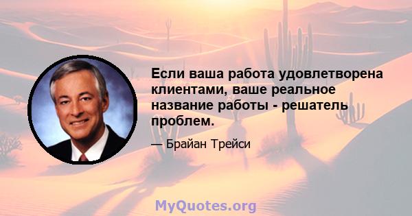 Если ваша работа удовлетворена клиентами, ваше реальное название работы - решатель проблем.