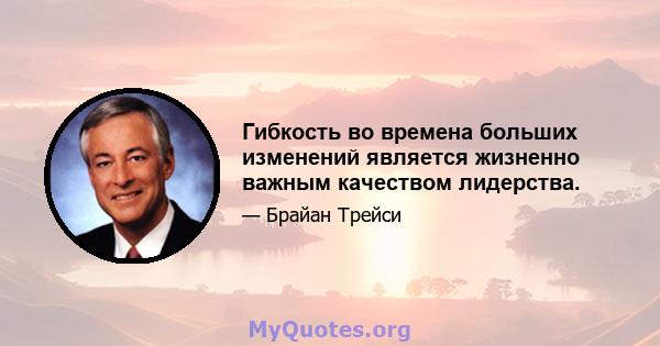 Гибкость во времена больших изменений является жизненно важным качеством лидерства.