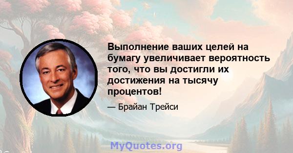 Выполнение ваших целей на бумагу увеличивает вероятность того, что вы достигли их достижения на тысячу процентов!