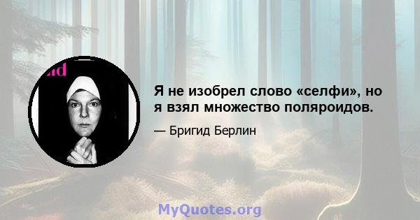 Я не изобрел слово «селфи», но я взял множество поляроидов.