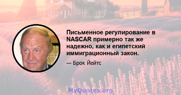 Письменное регулирование в NASCAR примерно так же надежно, как и египетский иммиграционный закон.