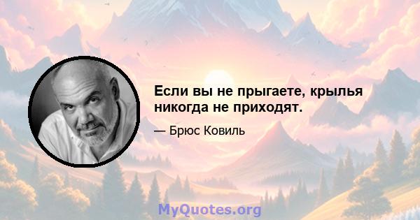 Если вы не прыгаете, крылья никогда не приходят.