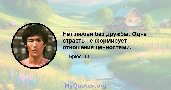 Нет любви без дружбы. Одна страсть не формирует отношения ценностями.