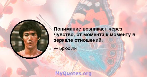 Понимание возникает через чувство, от момента к моменту в зеркале отношений.