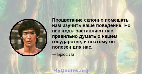 Процветание склонно помешать нам изучить наше поведение; Но невзгоды заставляют нас правильно думать о нашем государстве, и поэтому он полезен для нас.