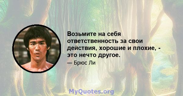 Возьмите на себя ответственность за свои действия, хорошие и плохие, - это нечто другое.