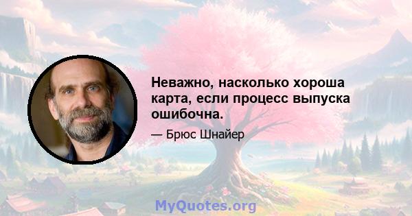 Неважно, насколько хороша карта, если процесс выпуска ошибочна.