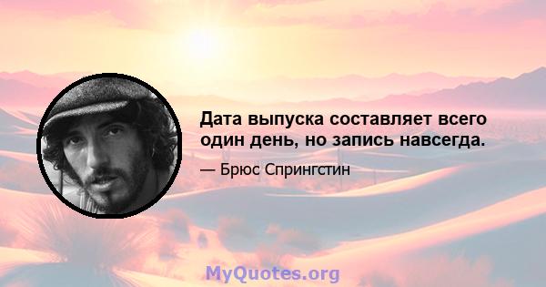 Дата выпуска составляет всего один день, но запись навсегда.