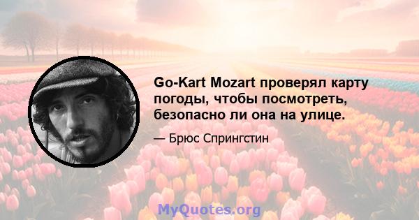 Go-Kart Mozart проверял карту погоды, чтобы посмотреть, безопасно ли она на улице.