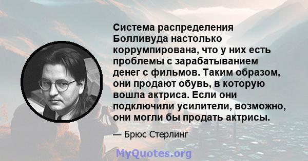 Система распределения Болливуда настолько коррумпирована, что у них есть проблемы с зарабатыванием денег с фильмов. Таким образом, они продают обувь, в которую вошла актриса. Если они подключили усилители, возможно, они 