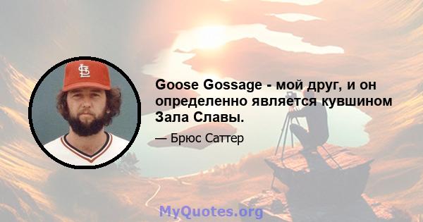 Goose Gossage - мой друг, и он определенно является кувшином Зала Славы.