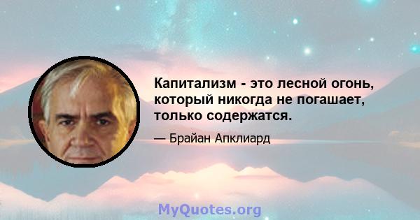 Капитализм - это лесной огонь, который никогда не погашает, только содержатся.