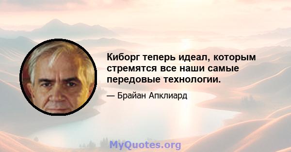 Киборг теперь идеал, которым стремятся все наши самые передовые технологии.