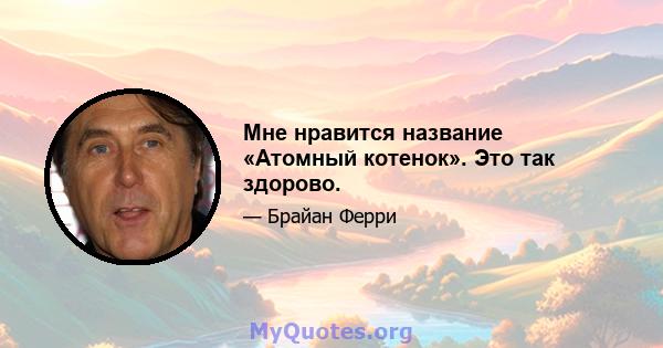 Мне нравится название «Атомный котенок». Это так здорово.