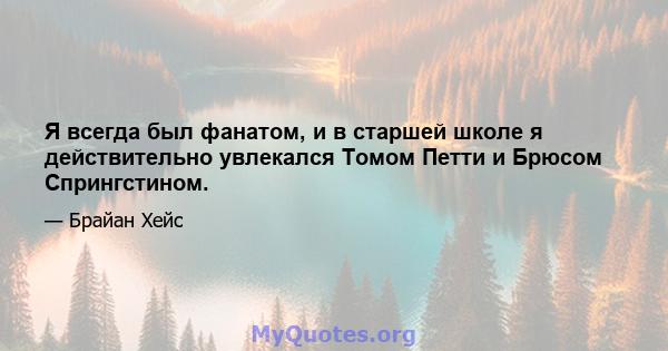 Я всегда был фанатом, и в старшей школе я действительно увлекался Томом Петти и Брюсом Спрингстином.