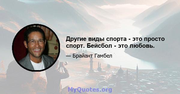 Другие виды спорта - это просто спорт. Бейсбол - это любовь.