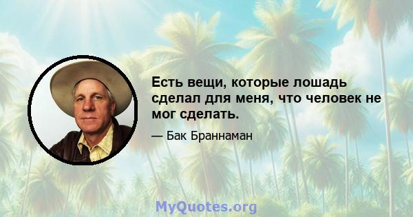 Есть вещи, которые лошадь сделал для меня, что человек не мог сделать.