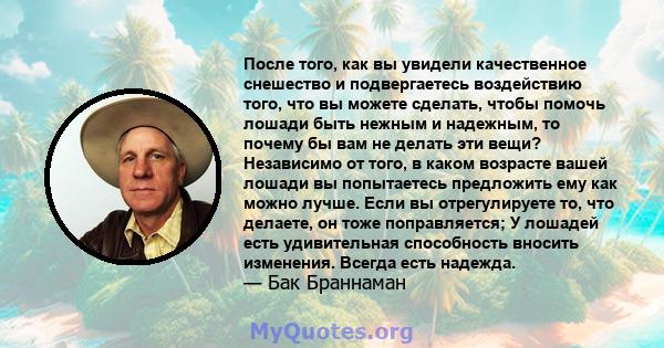 После того, как вы увидели качественное снешество и подвергаетесь воздействию того, что вы можете сделать, чтобы помочь лошади быть нежным и надежным, то почему бы вам не делать эти вещи? Независимо от того, в каком