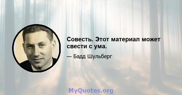 Совесть. Этот материал может свести с ума.