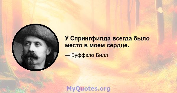 У Спрингфилда всегда было место в моем сердце.