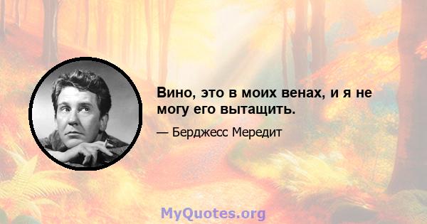 Вино, это в моих венах, и я не могу его вытащить.