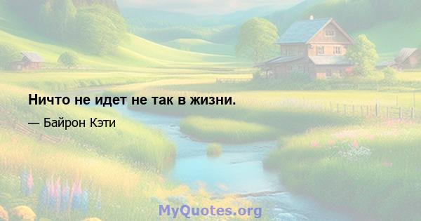 Ничто не идет не так в жизни.