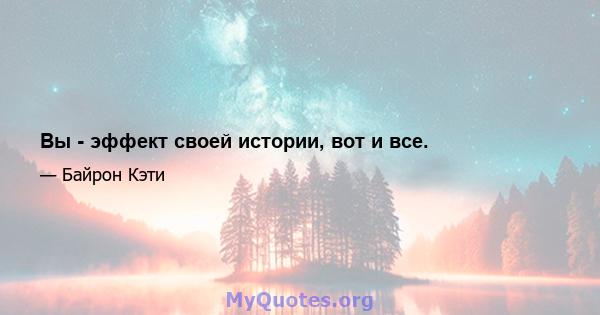 Вы - эффект своей истории, вот и все.