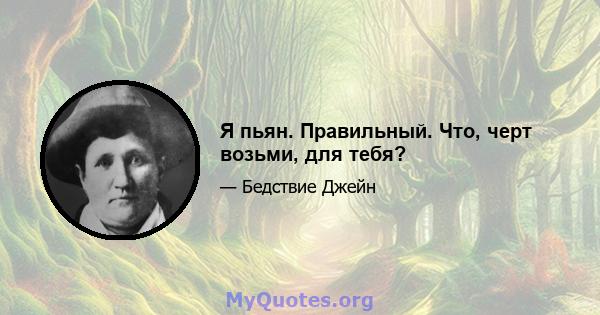 Я пьян. Правильный. Что, черт возьми, для тебя?