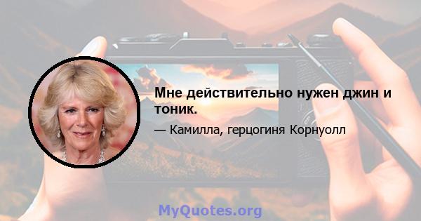 Мне действительно нужен джин и тоник.