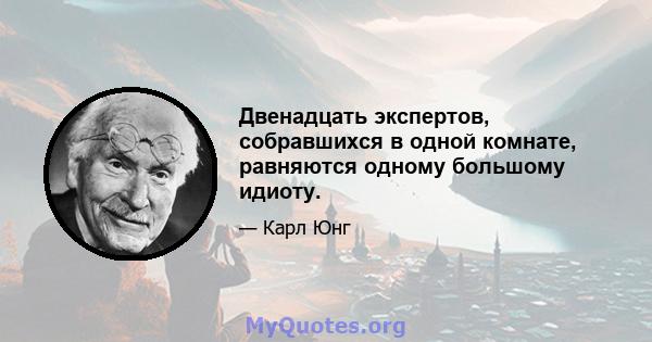 Двенадцать экспертов, собравшихся в одной комнате, равняются одному большому идиоту.