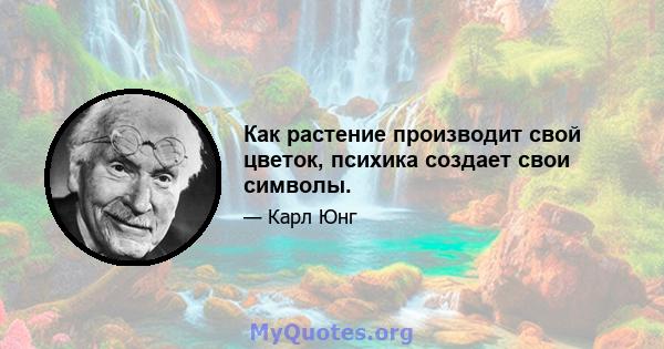 Как растение производит свой цветок, психика создает свои символы.