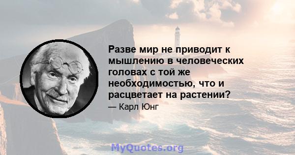 Разве мир не приводит к мышлению в человеческих головах с той же необходимостью, что и расцветает на растении?