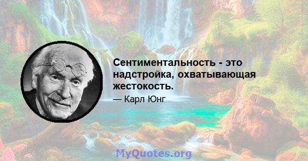 Сентиментальность - это надстройка, охватывающая жестокость.