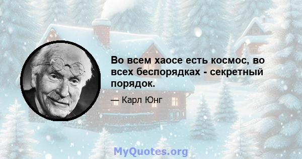 Во всем хаосе есть космос, во всех беспорядках - секретный порядок.