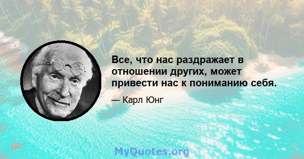 Все, что нас раздражает в отношении других, может привести нас к пониманию себя.