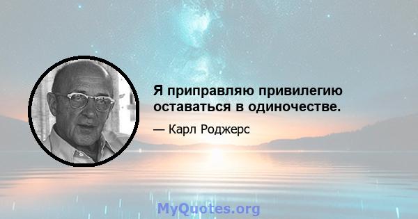 Я приправляю привилегию оставаться в одиночестве.