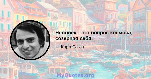 Человек - это вопрос космоса, созерцая себя.