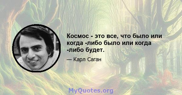 Космос - это все, что было или когда -либо было или когда -либо будет.