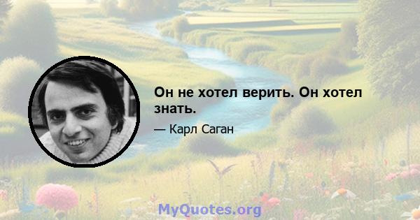 Он не хотел верить. Он хотел знать.