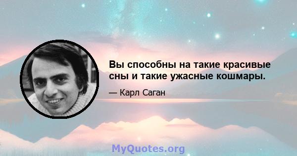 Вы способны на такие красивые сны и такие ужасные кошмары.