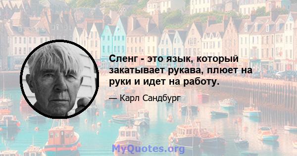 Сленг - это язык, который закатывает рукава, плюет на руки и идет на работу.