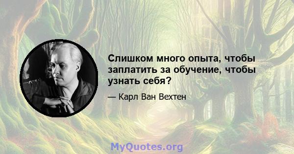 Слишком много опыта, чтобы заплатить за обучение, чтобы узнать себя?