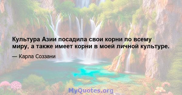 Культура Азии посадила свои корни по всему миру, а также имеет корни в моей личной культуре.