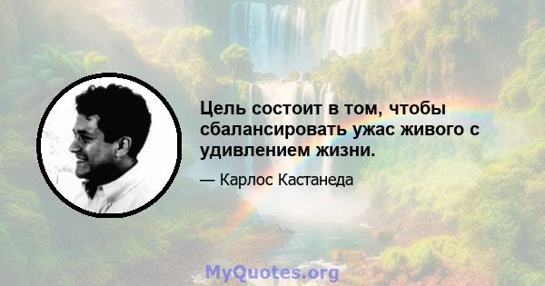 Цель состоит в том, чтобы сбалансировать ужас живого с удивлением жизни.