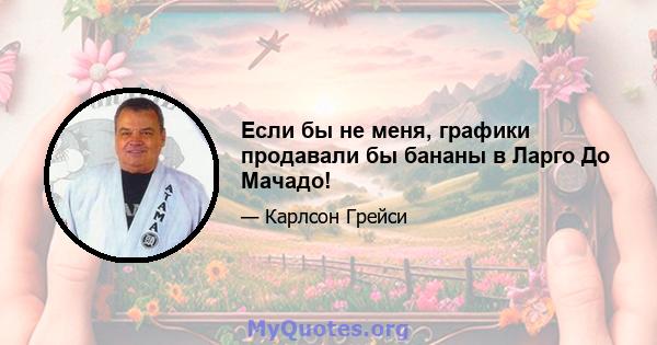 Если бы не меня, графики продавали бы бананы в Ларго До Мачадо!