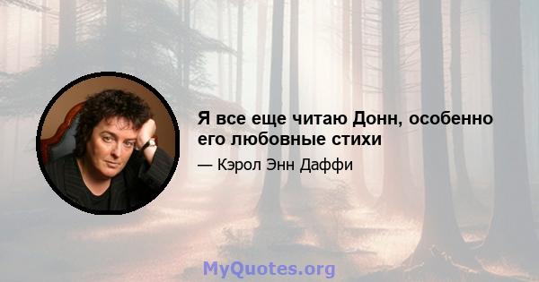 Я все еще читаю Донн, особенно его любовные стихи