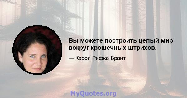 Вы можете построить целый мир вокруг крошечных штрихов.