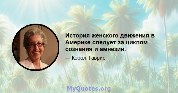 История женского движения в Америке следует за циклом сознания и амнезии.