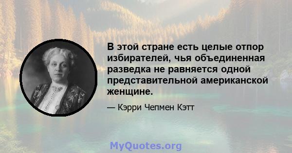 В этой стране есть целые отпор избирателей, чья объединенная разведка не равняется одной представительной американской женщине.