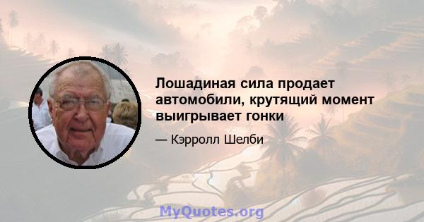 Лошадиная сила продает автомобили, крутящий момент выигрывает гонки